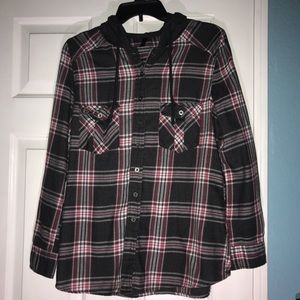 Long Sleeve Button Up Hoodie